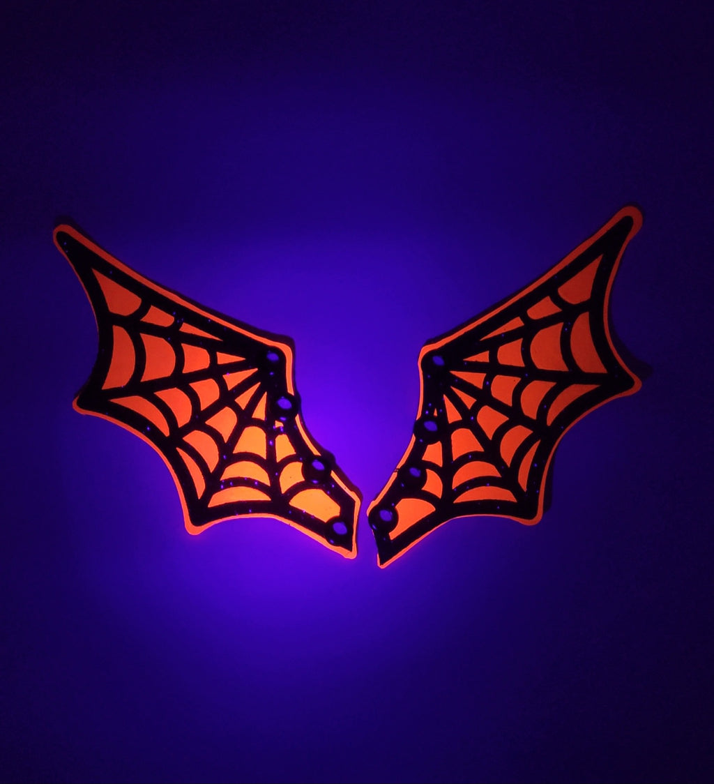 Neon Spider Bat Shoe Wings