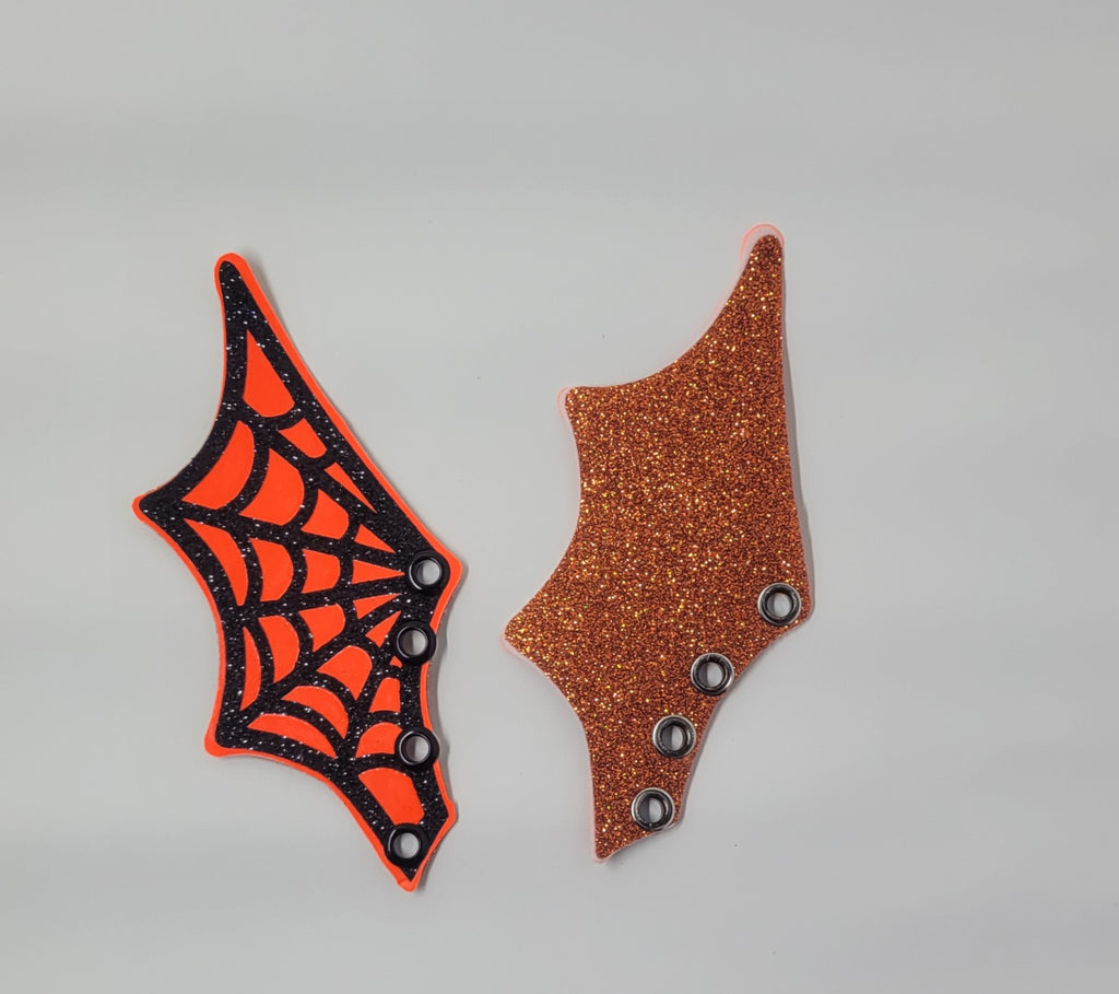 Neon Spider Bat Shoe Wings