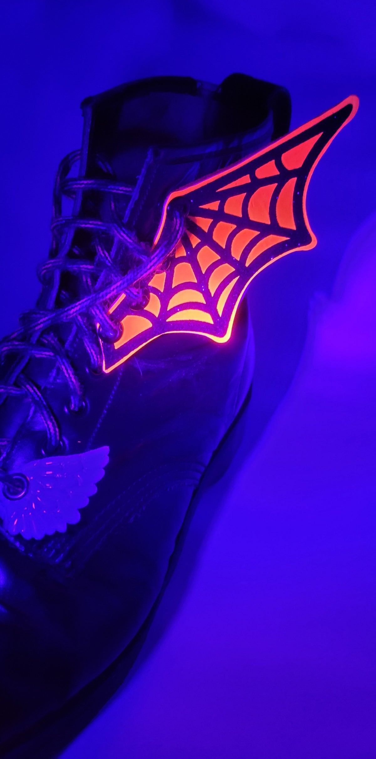 Neon Spider Bat Shoe Wings